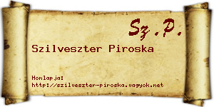 Szilveszter Piroska névjegykártya