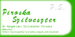 piroska szilveszter business card